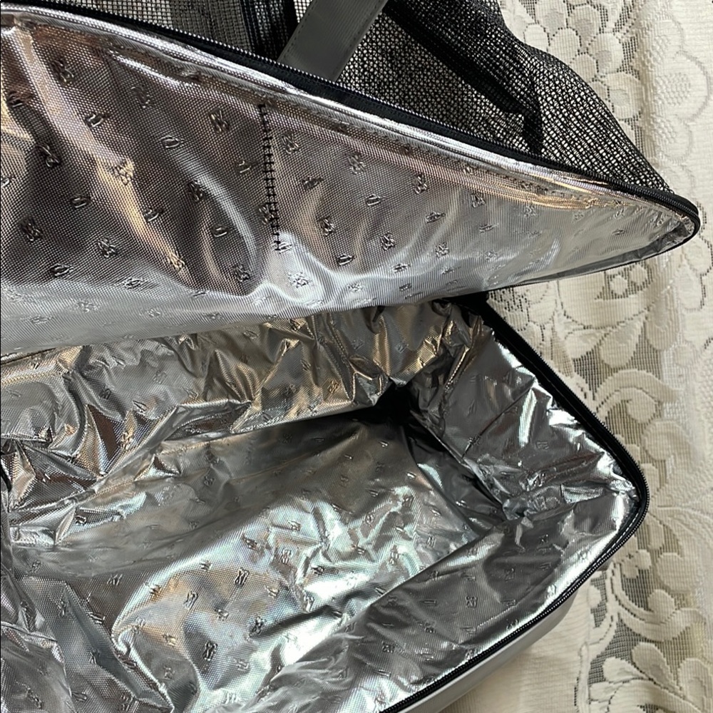 Silver and Black Food Cooler / Tote for Beach or Lake - Picture 6 of 7